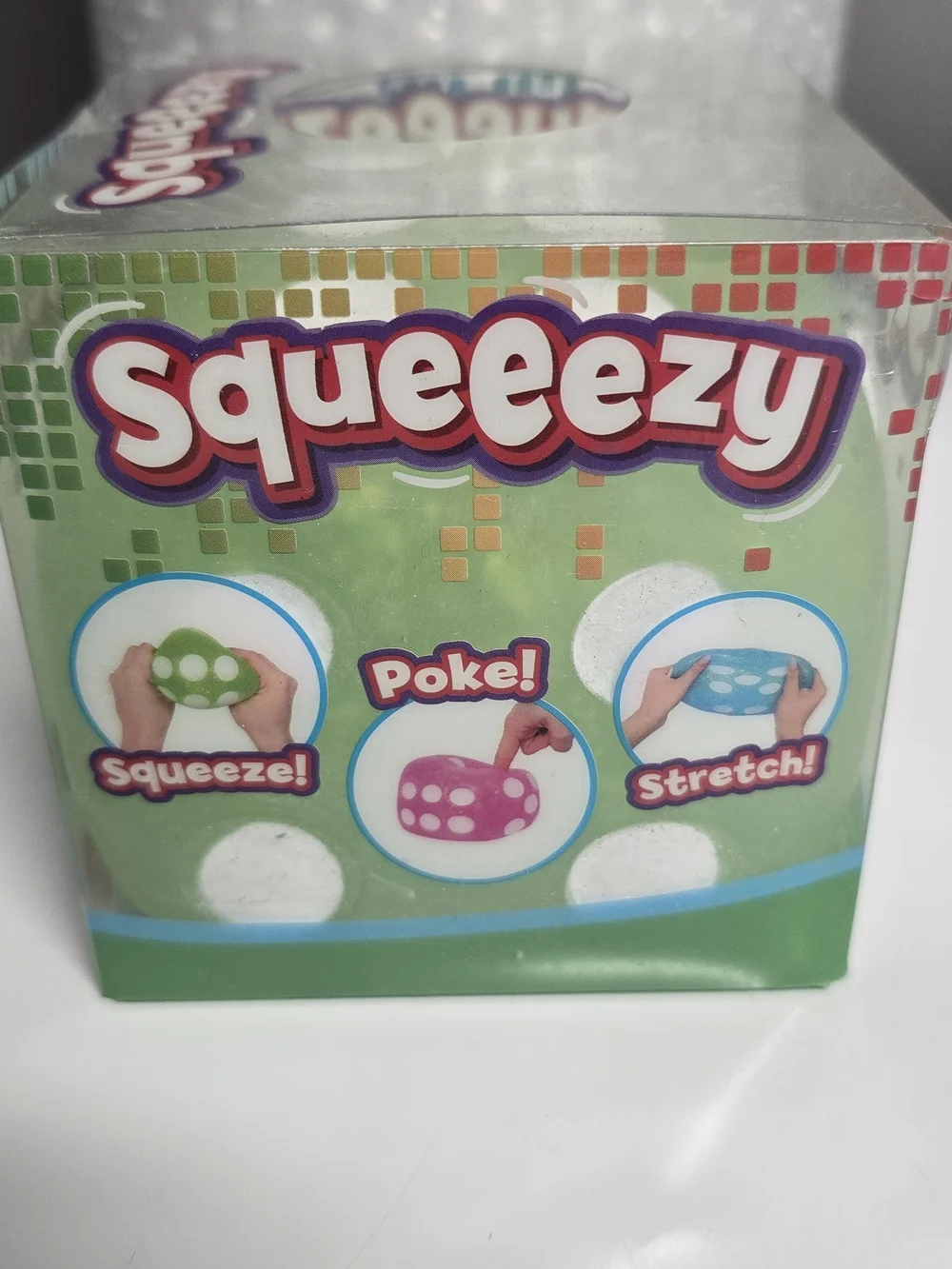 Jumbo Green Glitter Dice Squishy Toy